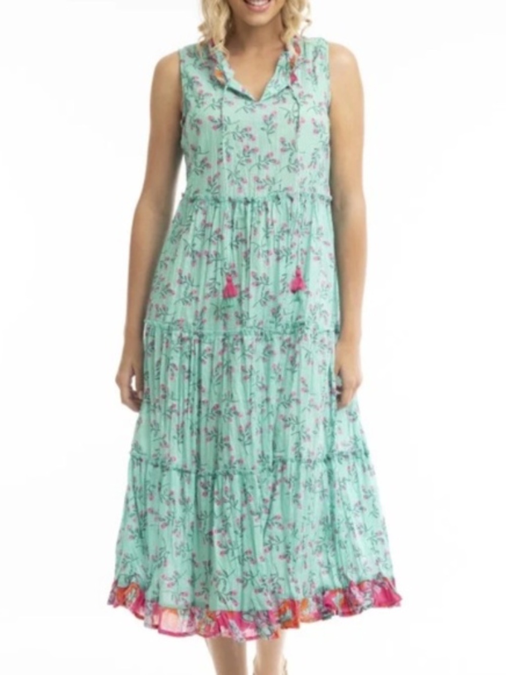 Orientique Cotton Crinkle maxi dress M